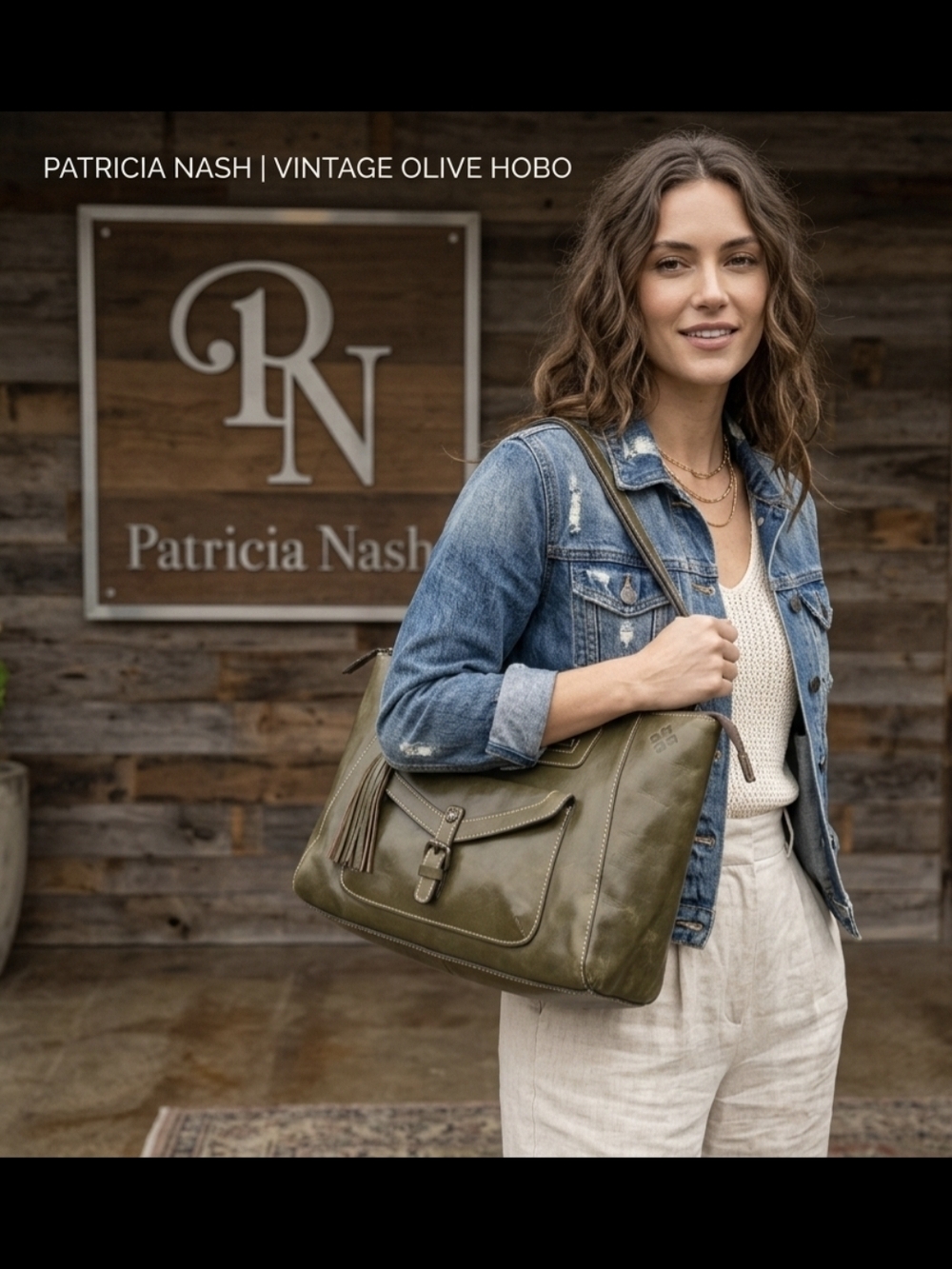 NWOT | Patricia Nash "Bolsena" Olive Leather Tote with Tassel